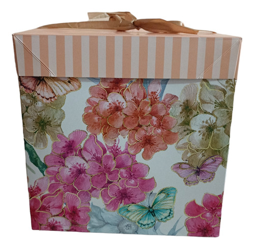 6 Cajas Plegables Para Regalo Sorpresa De Flores 22x22cm