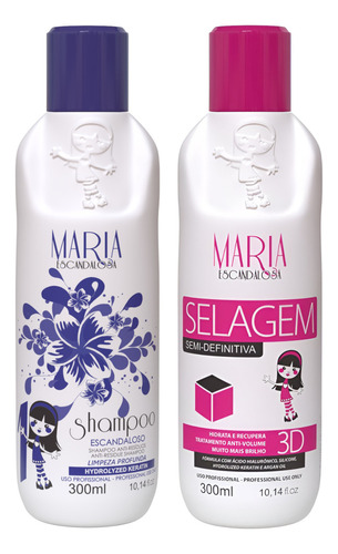 Kit Maria Escandalosa Selagem Semi-definitiva 3d 300ml