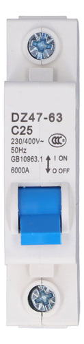 Disjuntor De Proteção Mini 1p Mcb Din Rail Mount 6000a