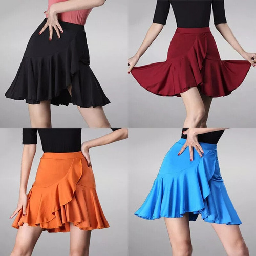 Vestido Baile Latino Para Mujer Tango Salsa Falda Volantes