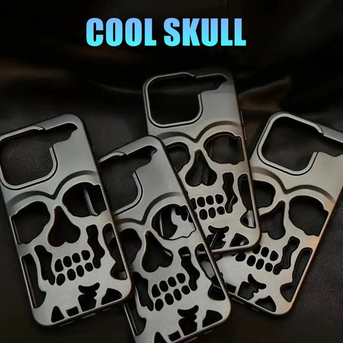 Capa Para iPhone Da Série Particular, Caveira Galvanizada,