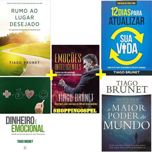 Kit 5 Livros Tiago Brunet Dinheiro É Emocional E Mais