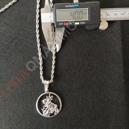 Imagem 8 de 9 de Corrente Cordão Baiano Com Medalha De Sao Jorge Envio Em 12h