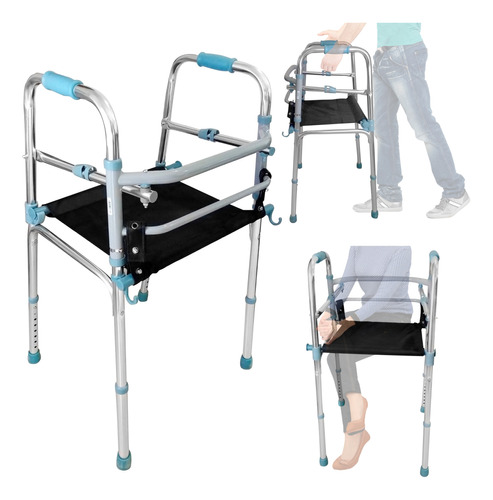 Andadera Ortopedica Con Asiento Plegable Altura Ajustable 