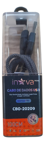 Cabo Dados Usb Tipo-c Inova Cbo-20209 1m Celular Samsung