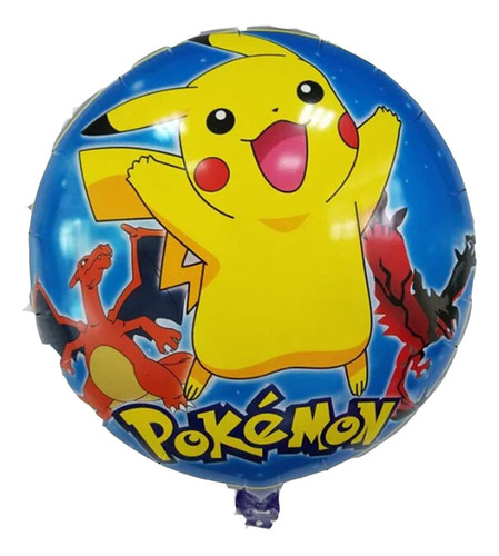 50globos De Pokemon Redondos   45cm Gratis Bomba De Aire