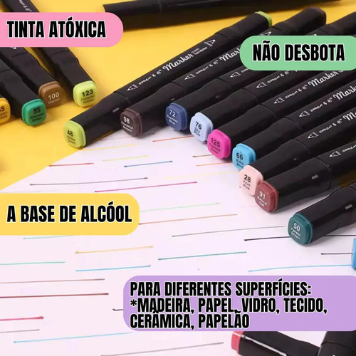 Juego De Rotuladores Permanentes De Doble Punta De 60 Colore