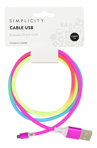 Cable Para Android Simplicity Rainbow X 1 M