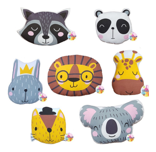 Almohadon Infantil Animalitos Formitas Nordico Escandinavo