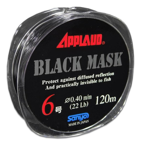 Linha Monofilamento Applaud Black Mask Preta 120m