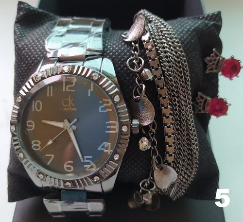Conjunto De Relógio Feminino - Brincos - Pulseira+ Caixa