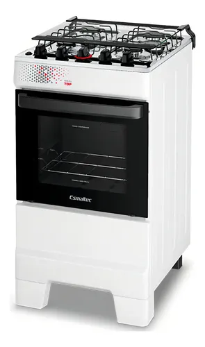 Fogão 4 Bocas Esmaltec Ideal Top Branco Inox T4iab