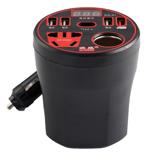 Inversor De Corriente Para Coche De 12 V/24 V A 220 V, Toma