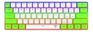 Teclado Gamer Mecanico 60% Tdagger Arena Tgk321 Blanco Verde Color del teclado Blanco/Verde Idioma Inglés US