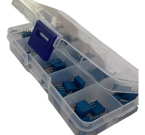 Kit 50 Trimpot 3296w 10 Valores Multivoltas Case Maleta