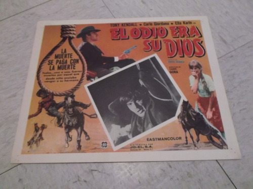 Vintage Cartel De Cine De Ella Karin El Odio Era Su Dios! #8