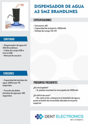 Dispensador De Agua Electronico Para Botellon De Agua Tienda