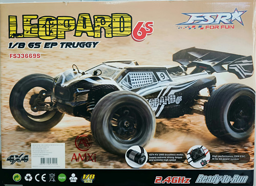 Carro Leopard 6s Automodelo 4wd 110km/h Elétrico Rc 1/8 Cor Preto/branco