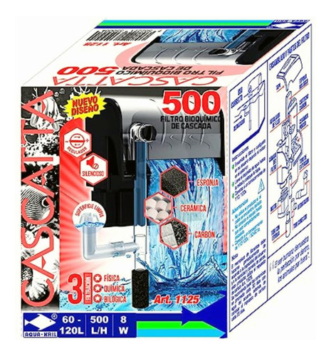 Aquakril 1125 Filtro Cascatta 500 L/h 60-120lts
