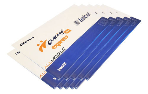 10x1 Tarjeta Sim Chip Telcel 2g 3g 4g 384 Tala