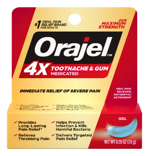 Orajel 4x Medicated Gel Alivio Dolor Encias Dientes Original