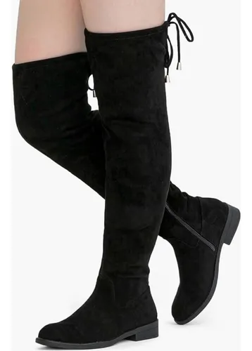 Botas De Gamuza Con Tacón Bajo