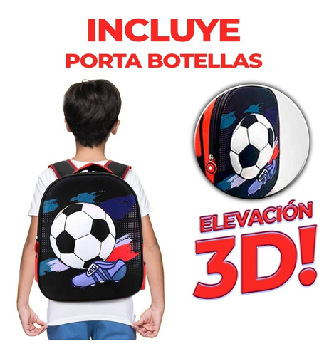 Imagen 3 de 5 de Mochila Escolar Trendy T-rex - Futbol