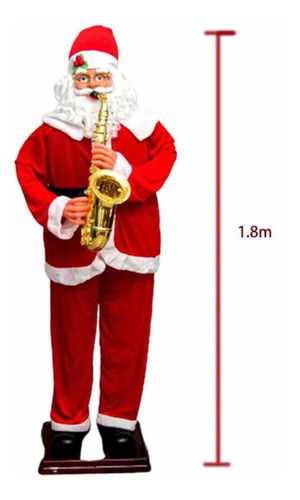 Santa Claus Gigante Viejo Pascuero 1.8m Navidad Musical