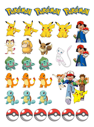 Etiquetas Escolar Para Imprimir Pokemon + Horario + Sticker Rojo Pokémon