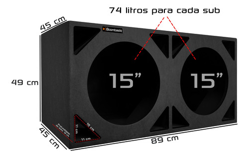 Caixa 2x15 Full Power Dutos Triangulares Para Super Graves