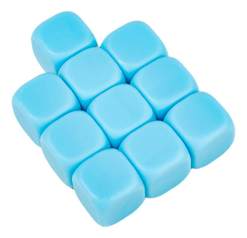4 X 10 Cubos De Dados En De 16 Mm, Dados Redondeados De Azul