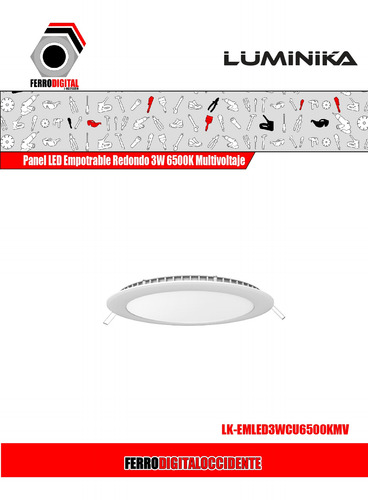 Imagen 2 de 4 de Panel Led Empotrable Redondo 3w 6500k Multivoltaje Luminika