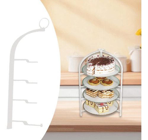 Pizza Bandejas Rack De Preparação Prato 4 Camadas Branco