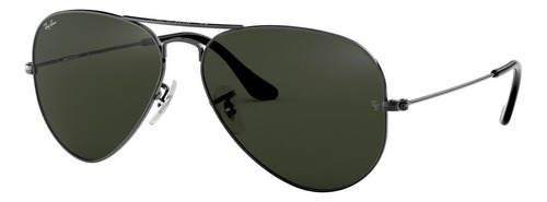 Lentes De Sol Aviator Plateado Gris Ray-ban Color G-15 GREEN Color de la lente Green Color de la varilla Polished gunmetal Color del armazón Polished gunmetal