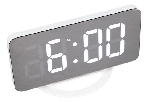 Reloj Despertador Digital Led Con Espejo De Carga Usb .