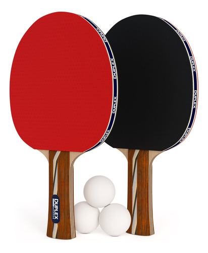 Set 2 Raqueta Tenis Mesauplex 6 Star 3 Bola Para Ping Pong