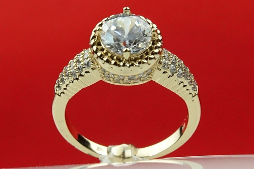 Imagen 1 de 9 de Anillos Compromiso Oro 18k Zirconia Regalo Elegante Parejas