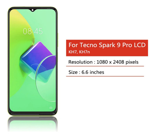 Hefu Tela De Toque Lcd Para Tecno Spark 9 Pro Kh7 Kh7n Preto