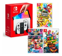 Comprar Switch Oled Blanco+mario Jamboree+mario Kart+mario Fury
