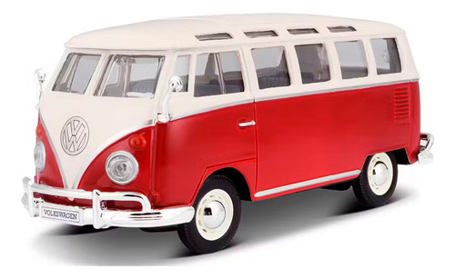 Combi Volkswagen Samba Van 1962 A Escala 1:25 Assembly Line Multicolor
