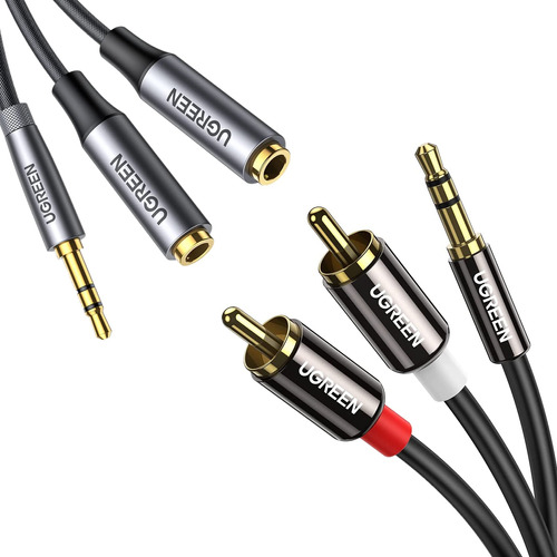 Ugreen Adaptador Audio Auxiliar Cable Rca 0.138 In Divisor