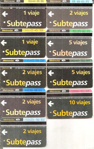 9 Subtepass 1,2,5,10- Modelo M Barra Brillante Y C Opaca