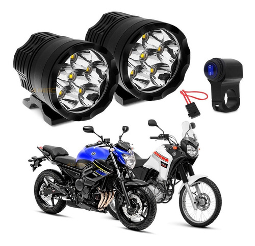 Farol Auxiliar Moto Led 2x 60w Yamaha Crosser 150, Xtz 125