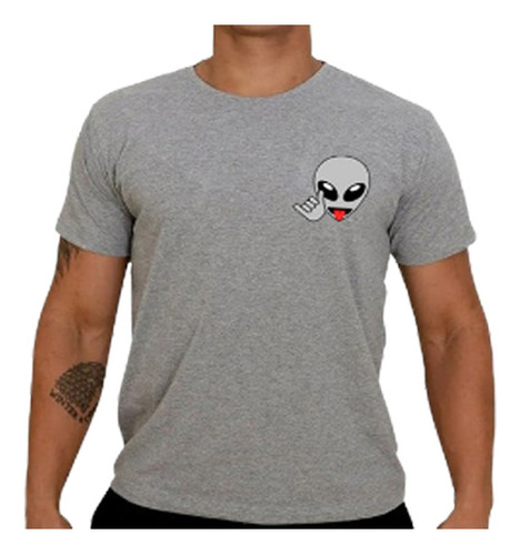 Camiseta Masculina Alien Shaka Espelhado