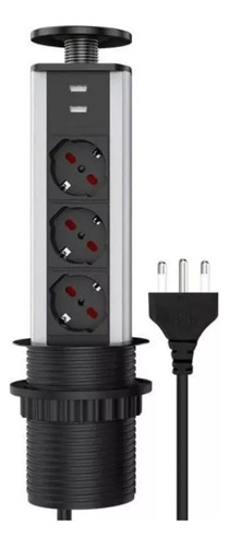 Multicontacto Torre Enchufe Chileno (3 Enchufes + 2 Usb)