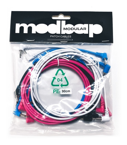 Pack 8 Cables Patch Ángulo 90 Cm Modbap Modular Colores Mix