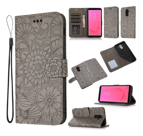 Funda De Piel De Girasol For Samsung Galaxy J8