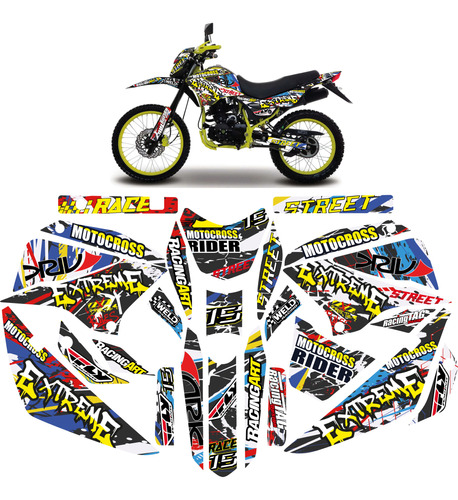 Kit De Graficos Stickers Para Dm200 El Mas Competo Mcross A