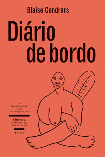 Diário de bordo, de Cendrars, Blaise. Série Coleção Fábula Editora 34 Ltda., capa mole em francés/português, 2022
