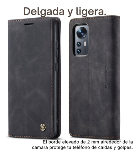 Funda Para Galaxy A50 Con Mica Varios Modelos Antigolpes Marrón Cartera Caseme